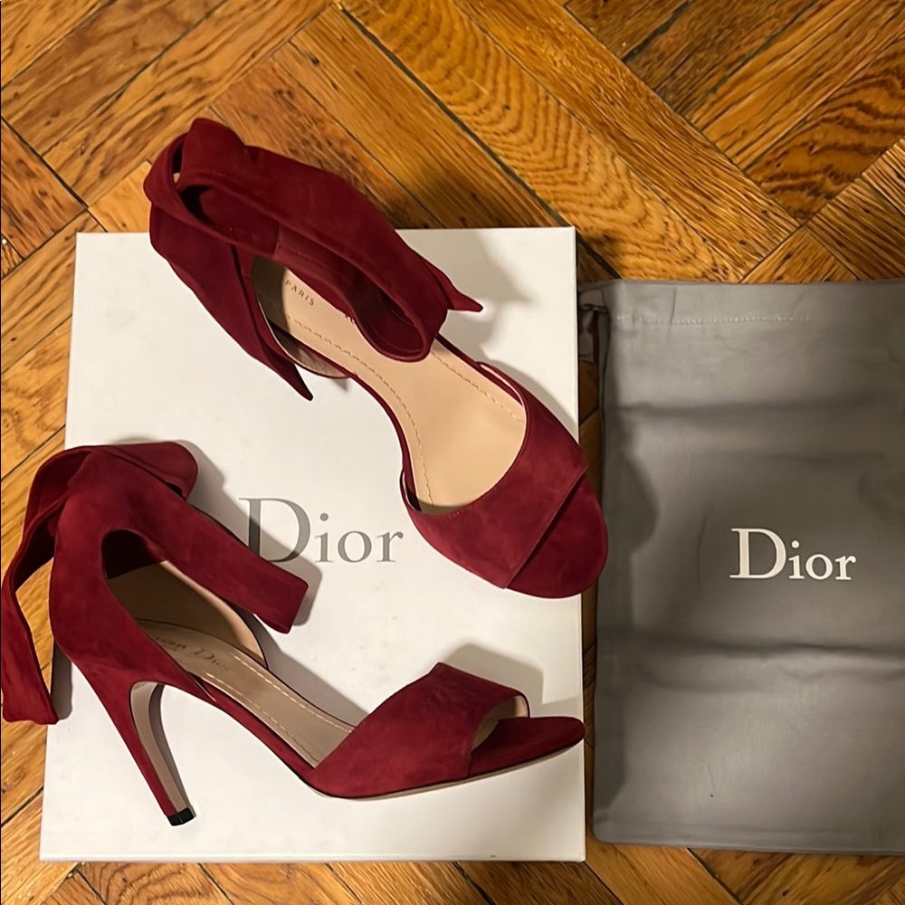 NEW Dior Women's Red Suede High Heels/ Shoes, Size 38